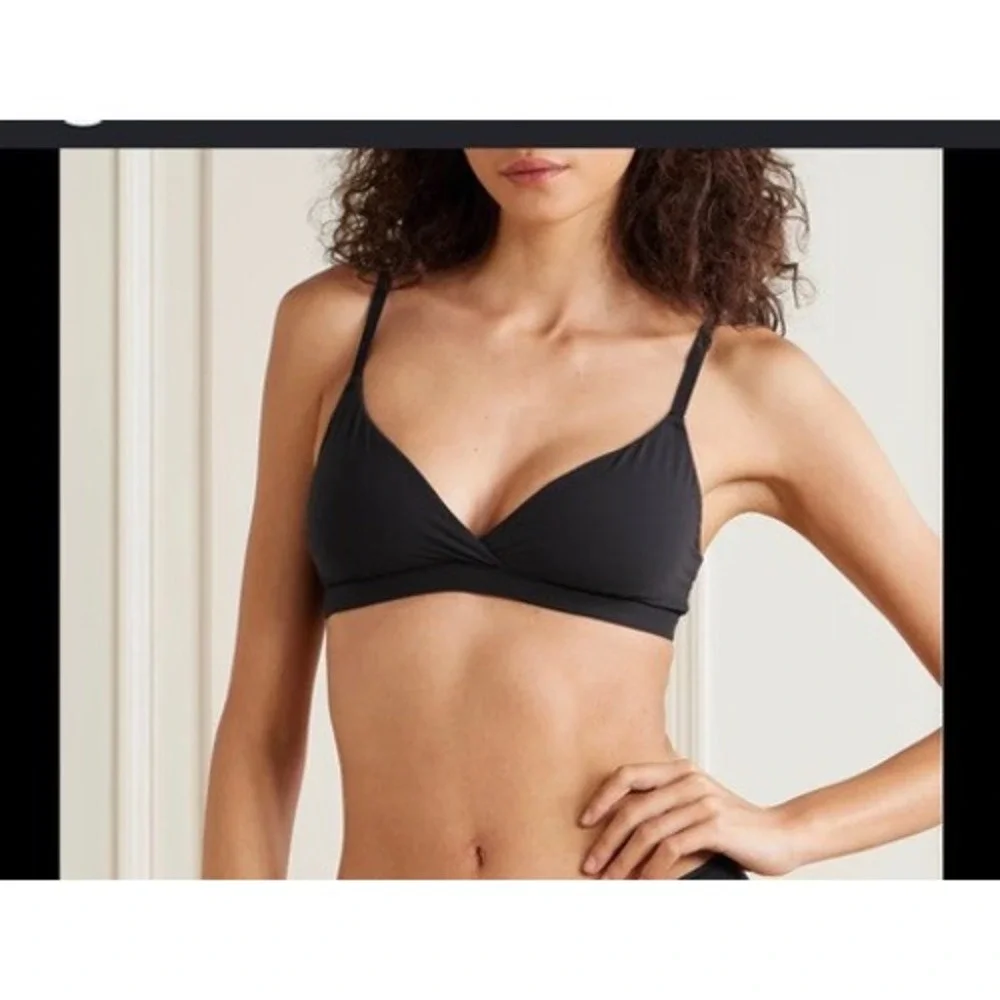 Skims Triangle Bralette everybody Black Unlined Bra Adjustable Straps Womens XL